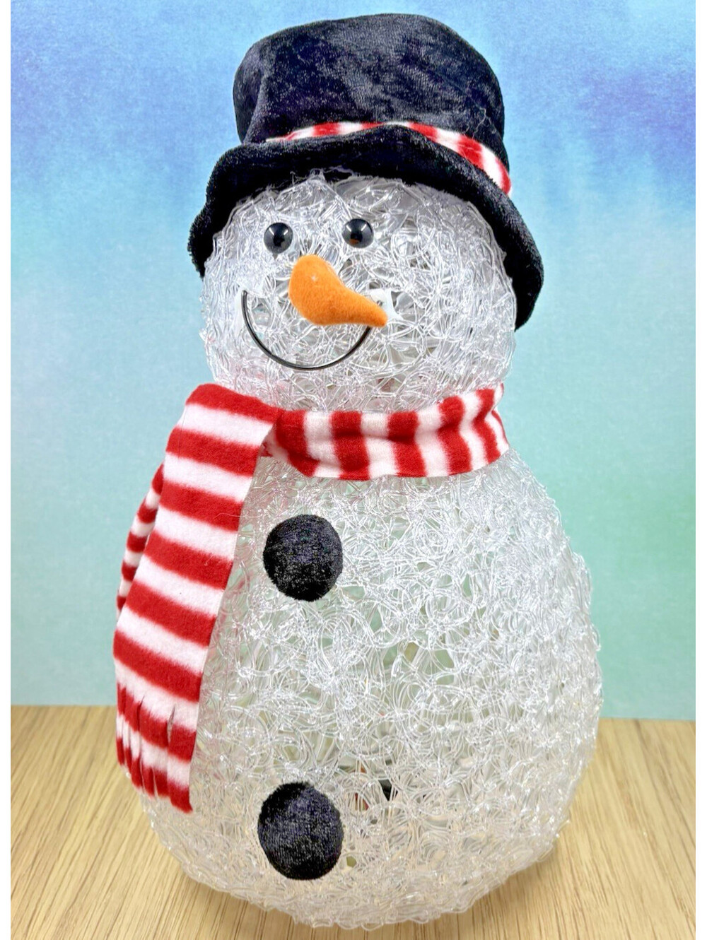 LED Color Changing 12" Light Up Plastic Snowman Christmas Decoration READ